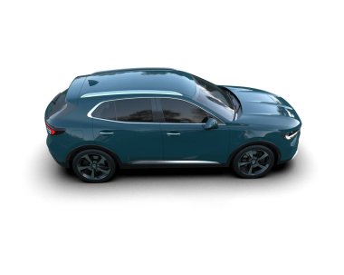 modern elektrikli araba beyazda izole edildi