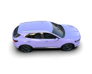 beyaz arka planda modern küçük mor araba