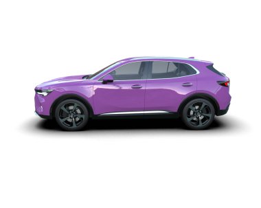 Mavi arka planı olan modern bir araba. 3d oluşturma