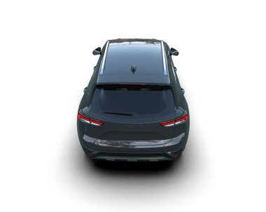 Beyaz arka planda modern elektrikli araba. 3 d