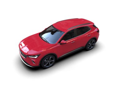 Araba beyaz arka planda izole edilmiş. 3 Boyutlu Hazırlama