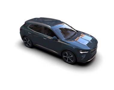 modern siyah SUv beyaz arka planda izole edildi.