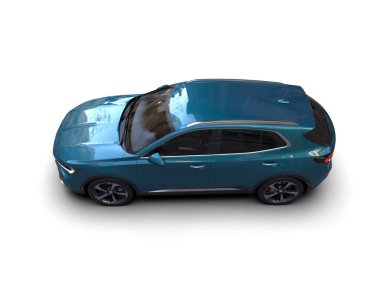 Modern araba beyaz arka planda izole edilmiş. 3d illüstrasyon