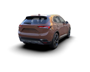 beyaz arkaplanda modern SUv