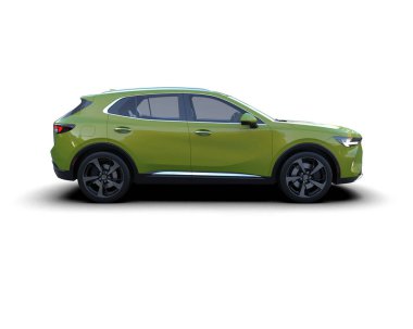 Beyaz arkaplandaki araba.