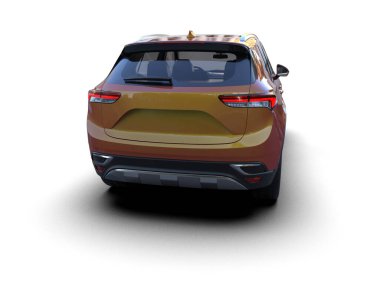 Modern araba beyazda izole edilmiş. 3D görüntüleme - illüstrasyon