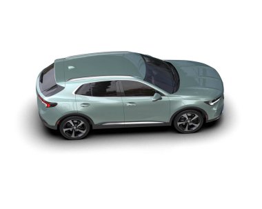 modern şehir arabası beyaz üzerine izole.