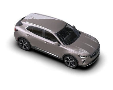 Beyaz arka planı olan beyaz bir araba.