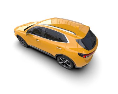 modern araba beyaz arka planda izole edildi. 3 boyutlu çizim - illüstrasyon