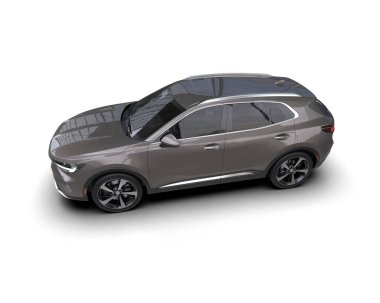 Araba beyaz arka planda izole edilmiş. 3d oluşturma.