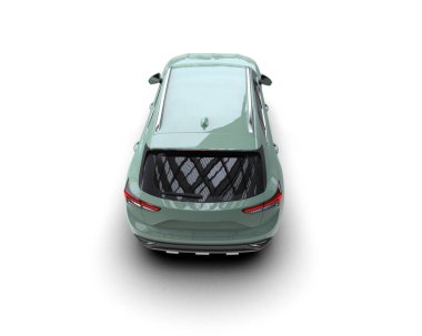 Stüdyoda izole edilmiş 3 boyutlu daha az genel bir konsept araba.