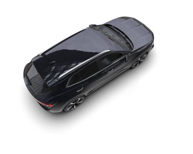 Beyaz arka planda modern şehir arabası. Yan görünüş. 3d illüstrasyon