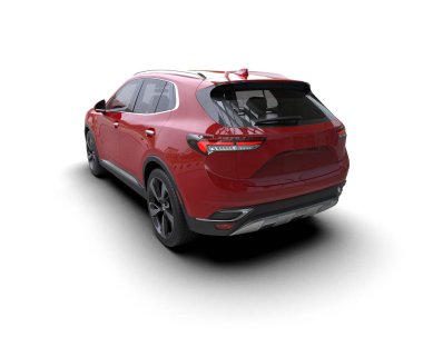 siyah modern kırmızı araba, arka manzaralı.