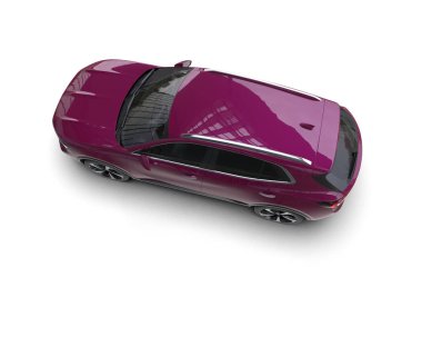 beyaz arka planda izole edilmiş mor spor araba