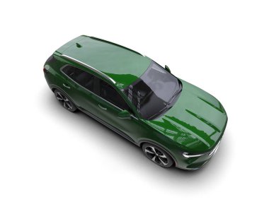 modern yeşil araba - 3D görüntüleme