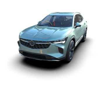 Modern araba arka planda izole edilmiş. 3d oluşturma.