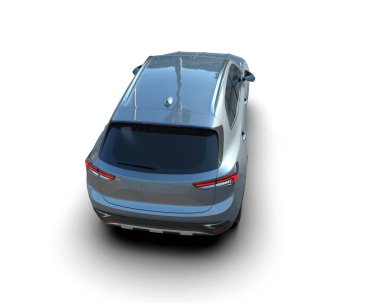 araba beyaz arkaplanda izole edildi. 3d görüntüleme - illüstrasyon