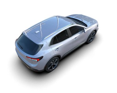 modern lüks SUV arabası koyu arka planda 3 boyutlu.