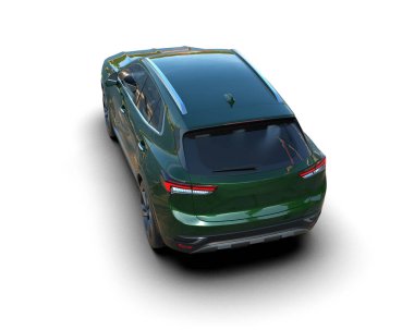 Daha az genel bir konsept arabanın 3 boyutlu çizimi. beyaz arkaplanda izole