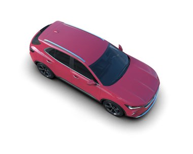 Kırmızı spor araba beyaz arka planda izole edilmiş. 3d illüstrasyon