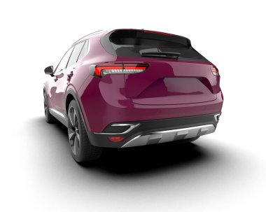 Modern SUV beyaz arka planda izole edildi. 3d illüstrasyon