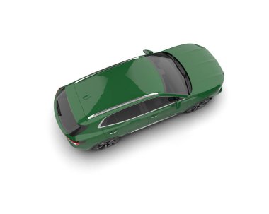 modern yeşil araba - 3D render