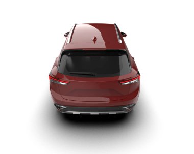 modern kırmızı araba beyaz zemin üzerinde izole edilmiş 3 boyutlu görüntüleme
