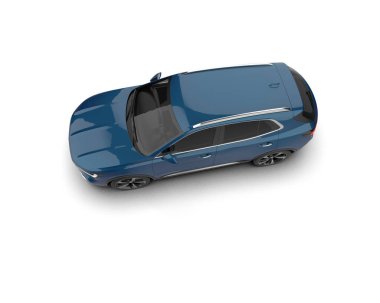 modern araba beyaz arka planda izole edildi. 3 boyutlu çizim - illüstrasyon