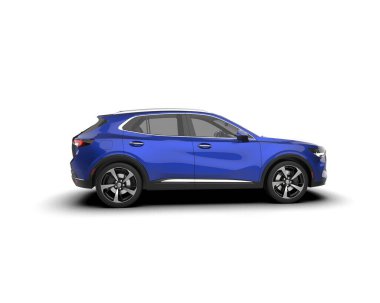 mavi SUv beyaz arkaplanda izole edildi