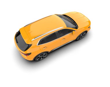 Modern araba beyaz arka planda izole edilmiş. 3d illüstrasyon