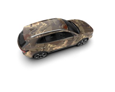 araba beyaz arkaplanda izole edildi