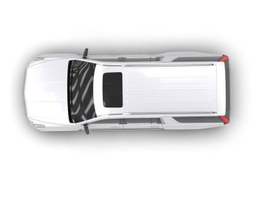 Boş afişi olan beyaz araba.