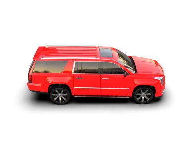 beyaz arka planda kırmızı modern araba.