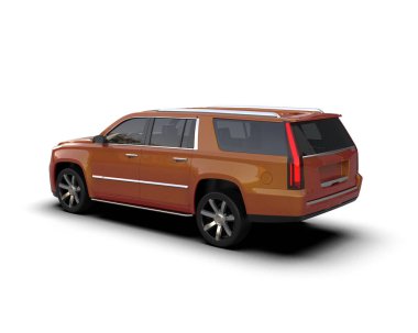 Beyaz arka planda modern lüks SUv 3 boyutlu görüntüleme