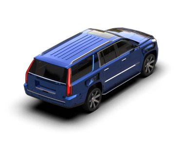 Beyaz arka planda mavi lüks SUV