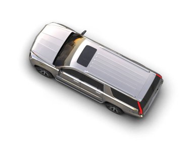 Modern araba beyaz arka planda izole edilmiş. 3d illüstrasyon