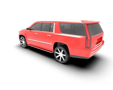 beyaz arka planda modern pembe araba 3 boyutlu görüntüleme