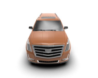 Lüks SUV arabası beyazda izole edilmiş.