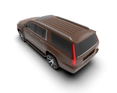 beyaz arkaplanda izole edilmiş araba 3 boyutlu görüntüleme