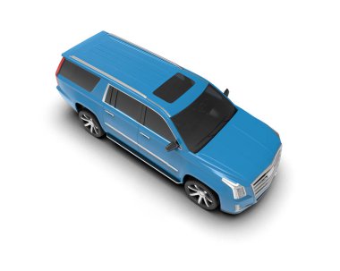 Tasarımınız için boş mavi ekranlı modern lüks araba. 3d oluşturma