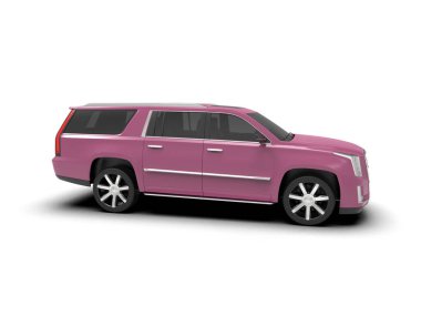 beyaz arka planda pembe modern araba