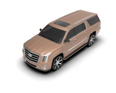 Lüks modern araba beyaz arka planda izole edilmiş. 3d illüstrasyon