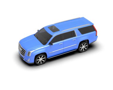 mavi modern araba izole edilmiş