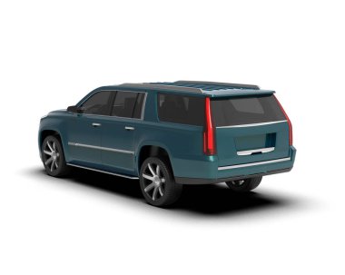 Gri arka planda izole edilmiş modern lüks aile cipi 3 boyutlu görüntüleme