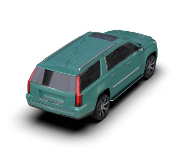 yeşil lüks modern araba - beyaz arka planda araba