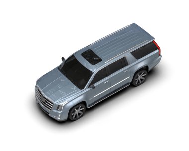 Beyaz arka planda gümüş renkli lüks araba.