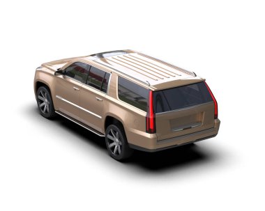 Beyaz arka planda izole edilmiş lüks araba - 3 boyutlu görüntüleme