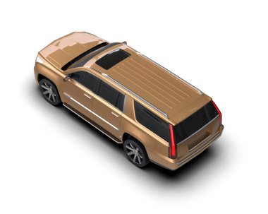 Lüks kahverengi araba. beyaz arkaplanda izole.