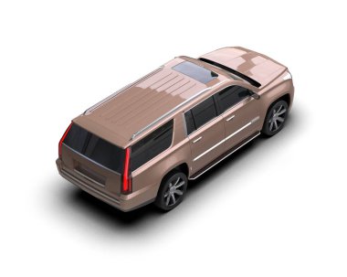 Beyaz arka planda lüks bir araba. 3 Boyutlu Hazırlama.