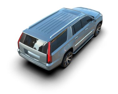 Beyaz arka planda lüks bir SUV arabası.
